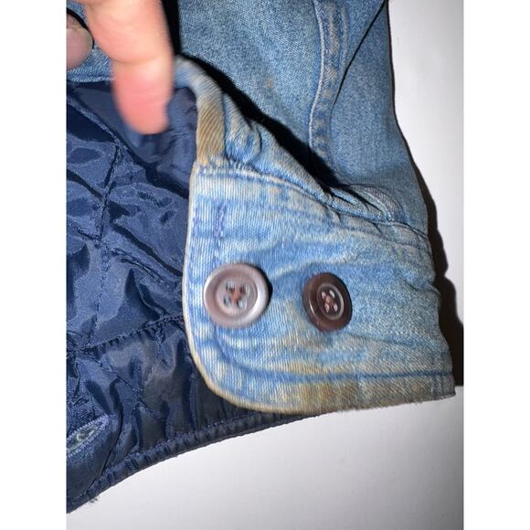 Vintage Roundtree and Yorke outdoors denim fleece jacket size large - Picture 6 of 8